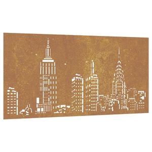 vidaXL Garden Wall Decoration 105x55 cm Corten Steel Skyline Design