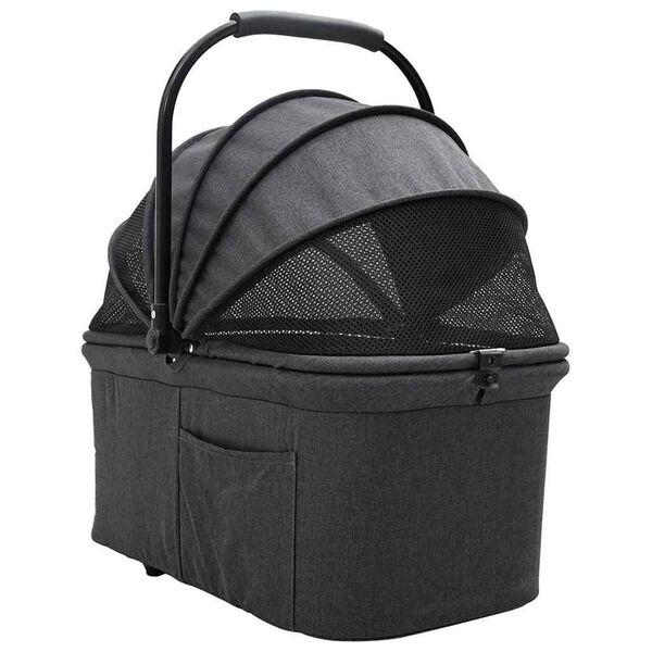 vidaXL Folding Pet Stroller Black 78 x 54 x 101 cm 600D Oxford fabric