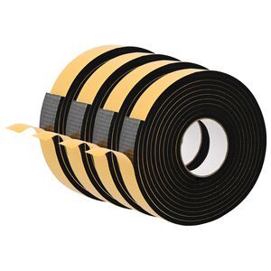 vidaXL Self-adhesive Foam Tape 4 pcs Black 40mm x 5m CR Foam