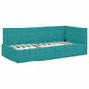 vidaXL Corner Bed Frame Turquoise 100 cm x 200 cm Velvet