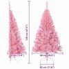 vidaXL Artificial Pre-lit Christmas Tree with 150 LEDs Pink 120 cm PVC
