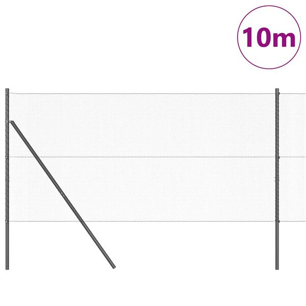 vidaXL Fence Post Grey 10 x 1.4 m (13 mm mesh) Steel and PVC