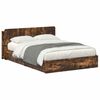 vidaXL Bed Frame with Storage Smoked Oak 135 x 190 cm Engineered Wood