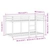 vidaXL Bunk Bed without Mattress White&Black 75x190 cm Small Single Solid Wood Pine