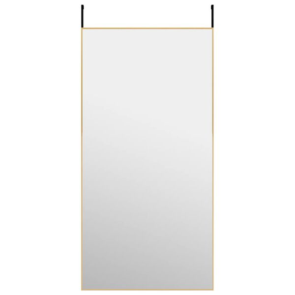vidaXL Door Mirror Gold 50x100 cm Glass and Aluminium