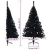 vidaXL Artificial Pre-lit Christmas Tree Black 150 cm PVC