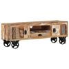 vidaXL TV Cabinet with Wheels 110x30x37 cm Solid Reclaimed Wood