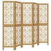 vidaXL Room Divider 5 Panels Brown Solid Wood Paulownia
