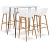 vidaXL 5 Piece Bar Set White