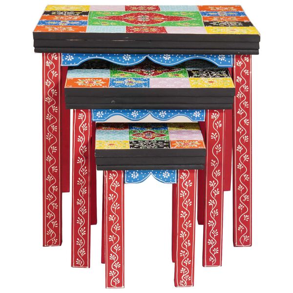 vidaXL Nesting Table Brown 50 x 50 x 50 cm Solid Mango wood