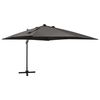 vidaXL Cantilever Garden Parasol with Pole and LED Lights Anthracite 300 cm
