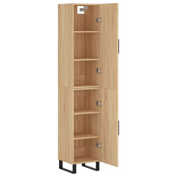vidaXL Highboard Sonoma Oak 34.5x34x180 cm Engineered Wood