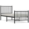 vidaXL Metal Bed Frame without Mattress with Footboard Black 80x200cm