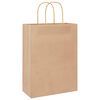 vidaXL Paper Bags 250 pcs with Handles Brown 26x12x35 cm