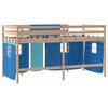 vidaXL Kids' Loft Bed with Curtains without Mattress Blue 90x200cm