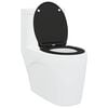 vidaXL Toilet Seat Black 47 x 37.5 x 3.8 cm Duroplast