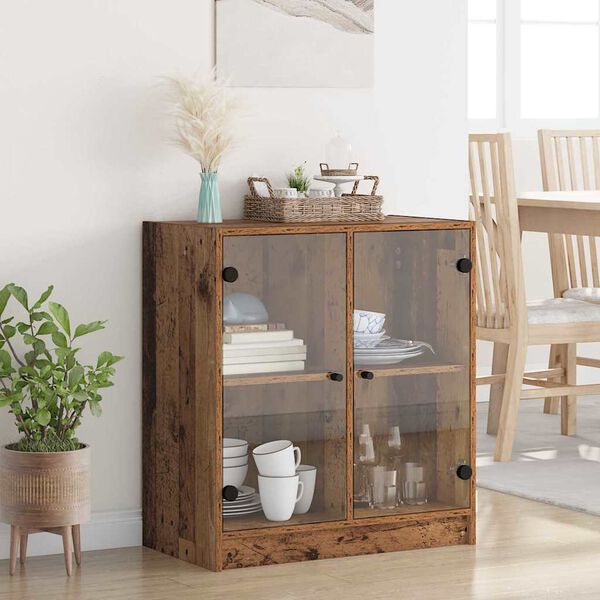 vidaXL Side Cabinet Old Wood 68 x 37 x 75.5 cm Engineered Wood