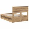 vidaXL Bed Frame with Drawer Artisian Oak 135 x 190 cm Solid Pine Wood