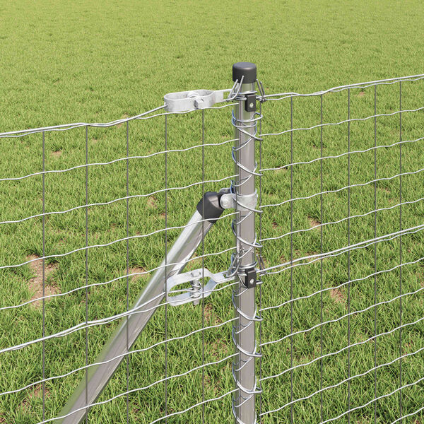 vidaXL Fence Post 12 pcs Silver 120 cm Powder-coated steel