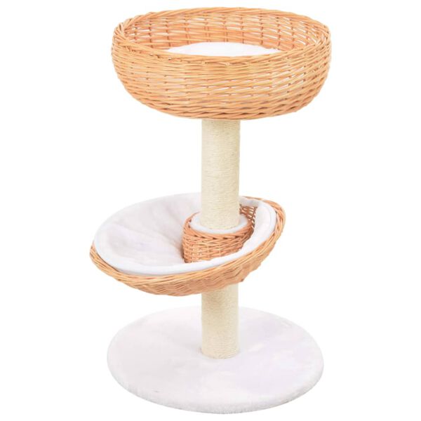 vidaXL Cat Tree with Sisal Scratching Post Natural Willow Wood