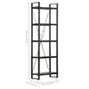 vidaXL 5-Tier Bookcase Black 60x30x180 cm Solid Mango Wood