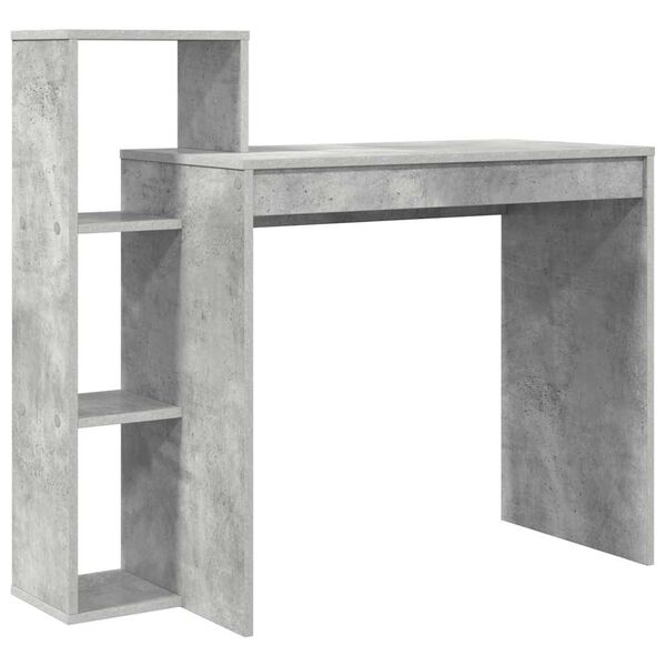vidaXL Desk with Shelf Concrete grey 100 x 40 x 90 cm Engineered wood
