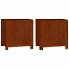 vidaXL Planters with Legs 2 pcs Rusty 40x40x40 cm Corten Steel