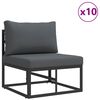 vidaXL Garden Sofa Set with Cushion 13 pcs Black Aluminium
