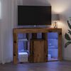 vidaXL Corner LED TV Cabinet Old Wood 100x40x68cm Engineered Wood