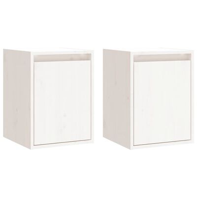 vidaXL Wall Cabinets 2 pcs White 30x30x40 cm Solid Wood Pine