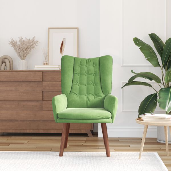 vidaXL Armchair Light Green 63 x 67 x 94 cm Velvet