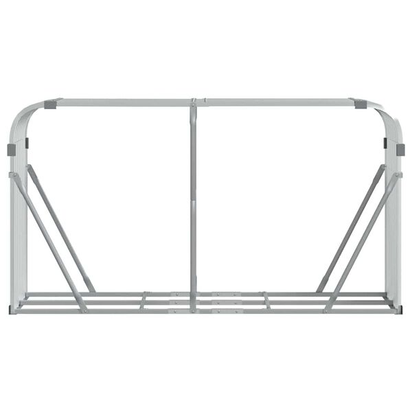 vidaXL Log Holder Silver 180x45x100 cm Galvanised Steel
