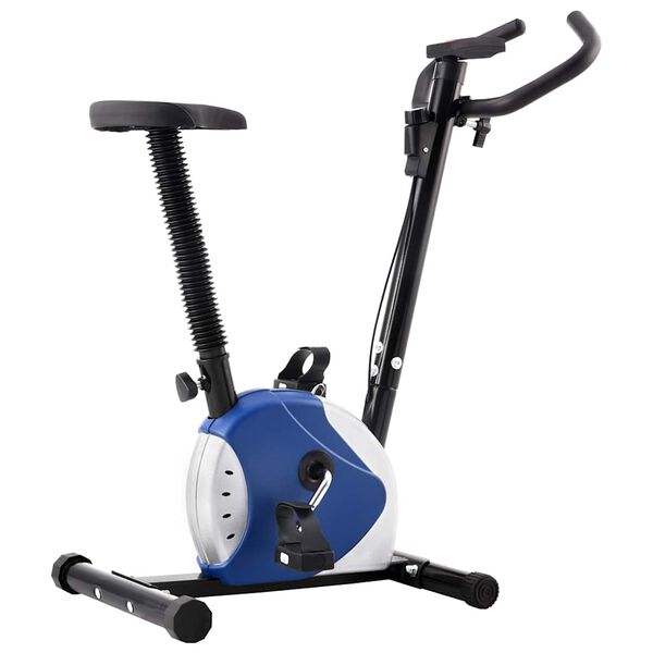 vidaXL Exercise Bike with Belt Resistance Blue