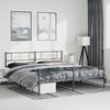 vidaXL Metal Bed Frame without Mattress with Footboard Black 183x213cm