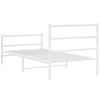 vidaXL Metal Bed Frame without Mattress with Footboard White 100x190cm