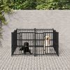vidaXL Outdoor Dog Kennel Steel 3.75 m&sup2;