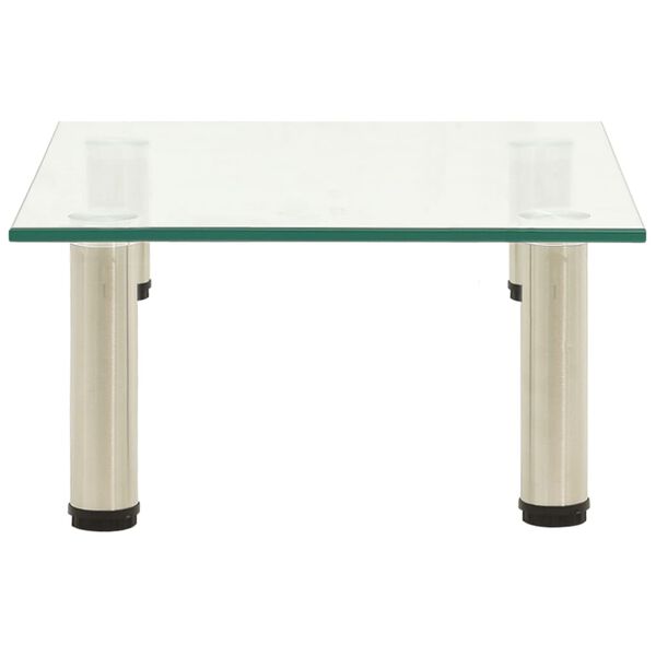 vidaXL TV Stand Transparent 40x35x17 cm Tempered Glass
