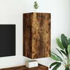 vidaXL TV Wall Cabinet with LED Lights Smoked Oak 40.5x35x80 cm