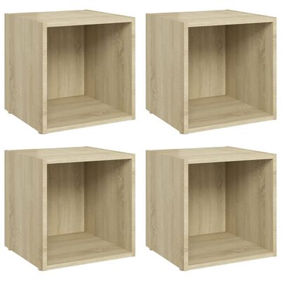 vidaXL TV Cabinets 4 pcs Sonoma Oak 37x35x37 cm Engineered Wood