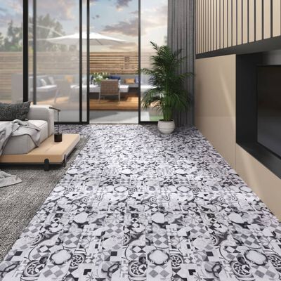 vidaXL PVC Flooring Planks 4.46 m² 3 mm Self-adhesive Grey Pattern