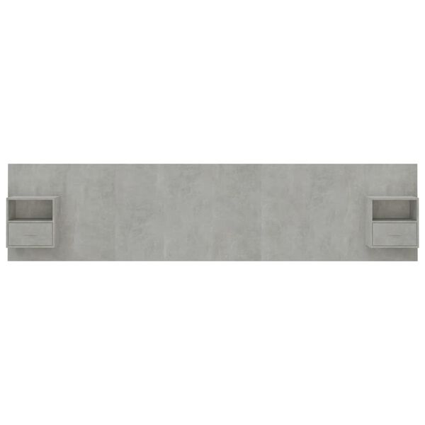 vidaXL Bed Headboard with Cabinets Concrete Grey Engineered Wood