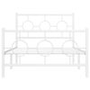 vidaXL Metal Bed Frame without Mattress with Footboard White 100x190cm