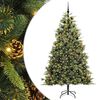 vidaXL Artificial Hinged Christmas Tree with Cones Green 210 cm