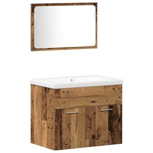 vidaXL Bathroom Furniture Set 3 pcs Old Wood Engineered Wood
