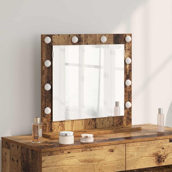 vidaXL Vanity Mirror Rectangular with Mirror Old Wood 60 x 55 x 18 cm