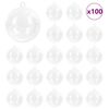 vidaXL Christmas Bauble Set 100 pcs Transparent &Oslash; 10 cm Plastic