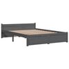 vidaXL Bed Frame without Mattress Grey Solid Wood 135x190 cm Double Double