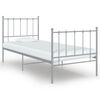 vidaXL Bed Frame without Mattress Grey Metal 100x200 cm