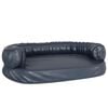 vidaXL Ergonomic Foam Dog Bed Dark Blue 88x65 cm Faux Leather
