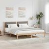 vidaXL Bed Frame with Headboard Taupe 200 x 200 cm Solid Pine Wood